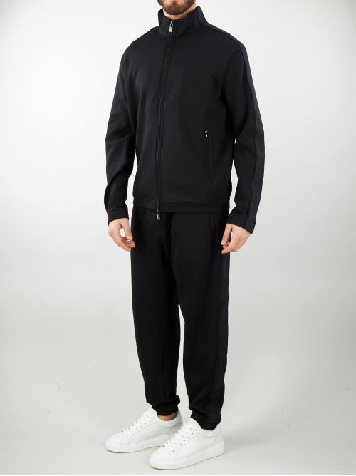 Pantaloni jogger in double jersey con coulisse e tape logato Emporio Armani EMPORIO ARMANI | Pantalone | 3D1P681JHSZ999